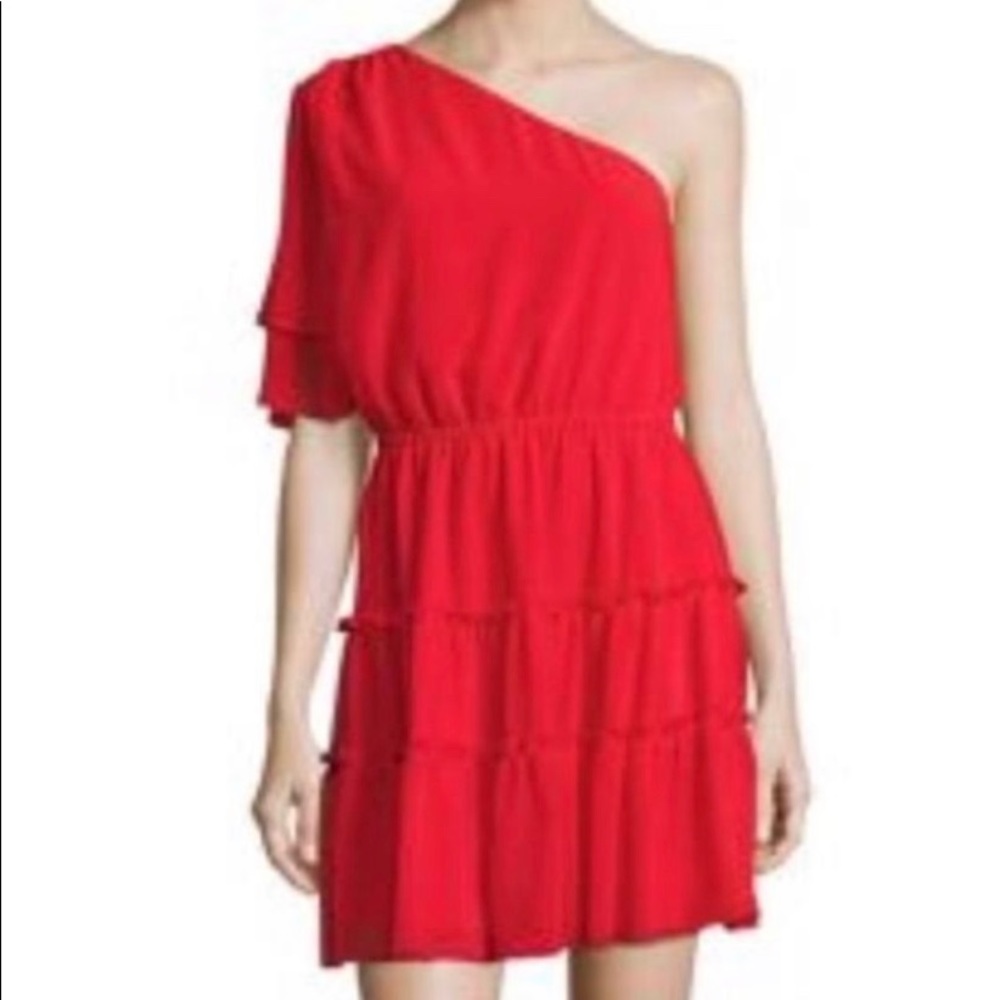 Wayf One-Shoulder Tiered Ruffle Dress